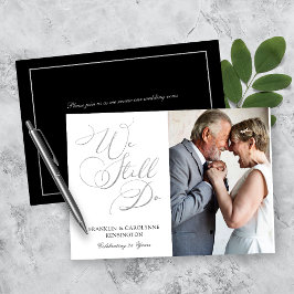 Chic Silver Foil Wedding Jubiläum Vow Renewal Einladung