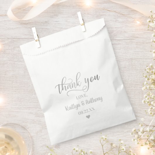 Chic Silver Foil Wedding Vielen Dank Geschenktütchen (Ausgeschnitten)