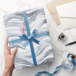 Chic Silver Glam Abstrakt Geburtstag Geschenkpapier