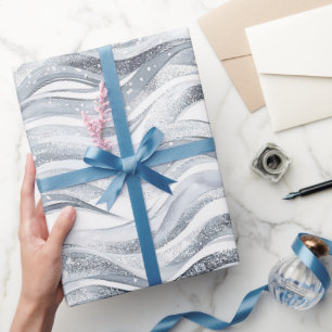 Chic Silver Glam Abstrakt Geburtstag Geschenkpapier