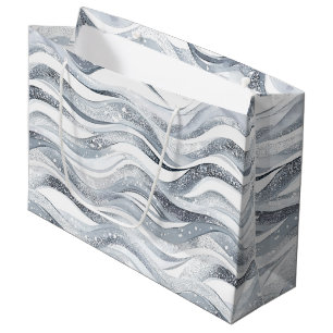 Chic Silver Glam Abstrakt Geburtstag Große Geschenktüte