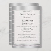 Chic Silver Glam Ribbon Brautparty Einladung (Vorne/Hinten)