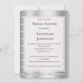 Chic Silver Glam Ribbon Brautparty Einladung (Vorderseite)