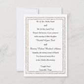 Chic Silver Glittered Trim -3x5 Einladung Hochzeit (Vorderseite)