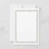 Chic Silver Glittered Trim -3x5 Einladung Hochzeit (Rückseite)