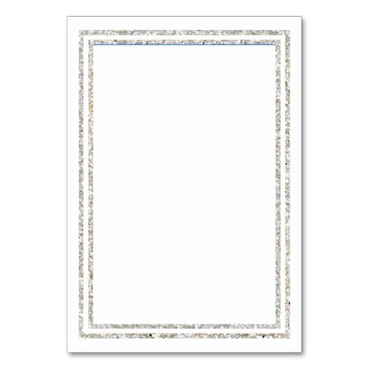 Chic Silver Glittered Trim - Empfang Insert Card Tischnummer (Rückseite)