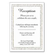 Chic Silver Glittered Trim - Empfang Insert Card