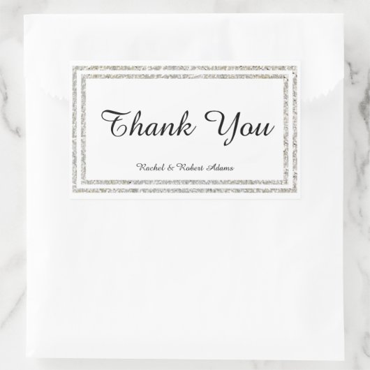 Chic Silver Glittered Trim - Rectangle Sticker (Tasche)