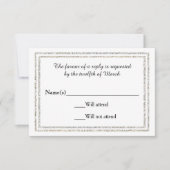 Chic Silver Glittered Trim - RSVP Card Karte (Vorderseite)