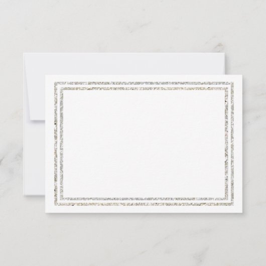 Chic Silver Glittered Trim - RSVP Card Karte (Rückseite)