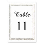 Chic Silver Glittered Trim - Table Card Tischnummer (Rückseite)
