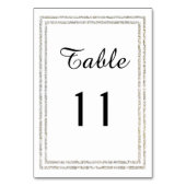 Chic Silver Glittered Trim - Table Card Tischnummer (Vorderseite)
