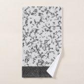 Chic Silver Glittery Marble Badhandtuch Set (Handtuch)