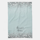 Chic Silver Glittery Personalisiert Kitchtuch Geschirrtuch (Vertikal)