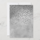 Chic Silver Glitzer 40. Geburtstag Einladung (Rückseite)