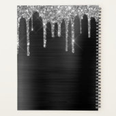 Chic Silver Glitzer Black Brushed Metal 2024 Planer (Rückseite)