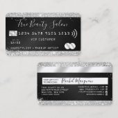 Chic Silver Glitzer Black Metallic Credit Style Bu Visitenkarte (Vorne/Hinten)