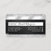 Chic Silver Glitzer Black Metallic Credit Style Bu Visitenkarte (Rückseite)
