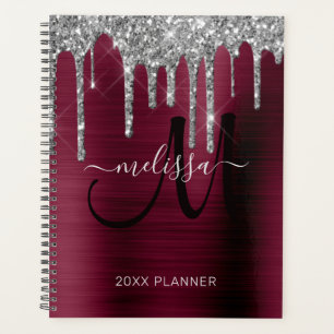 Chic Silver Glitzer Burgund Brushed Metal 2022 Planer