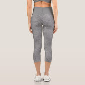 Chic Silver Glitzer Foil Sparkone Capri Leggings (Rückseite)