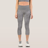 Chic Silver Glitzer Foil Sparkone Capri Leggings (Vorderseite)