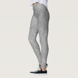 Chic Silver Glitzer Foil Sparkone Leggings