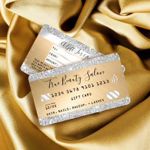 Chic Silver Glitzer Gold - Metallkreditgeschenk Visitenkarte