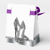 Chic Silver Glitzer High Heel Shoe Geschenkschachtel (Rückseite)