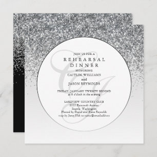 Chic Silver Glitzer Hochzeit Probe Dinner