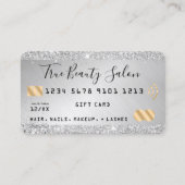 Chic Silver Glitzer Metallic Gold Credit Gift Visitenkarte (Vorderseite)