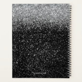 Chic Silver Glitzer Monogram Name 2022 Planner Planer (Rückseite)