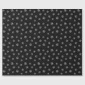 Chic Silver Glitzer Paw Print Pattern Geschenkpapier (Flach)
