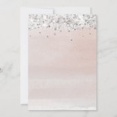 Chic Silver Glitzer Princess Dress Quinceanera Einladung (Rückseite)