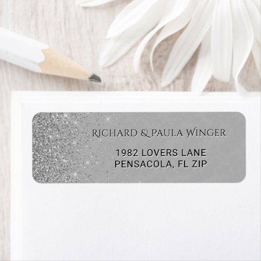 Chic Silver Glitzer Sparkle Glam Grau (Insitu)