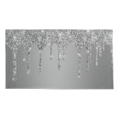 Chic Silver Glitzer Sparkle Tropfen Kissenbezug (Rückseite-Links)