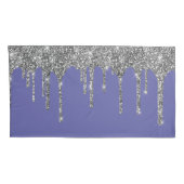 Chic Silver Glitzer Sparkle Tropfens Periwinkle Kissenbezug (Rückseite-Rechts)
