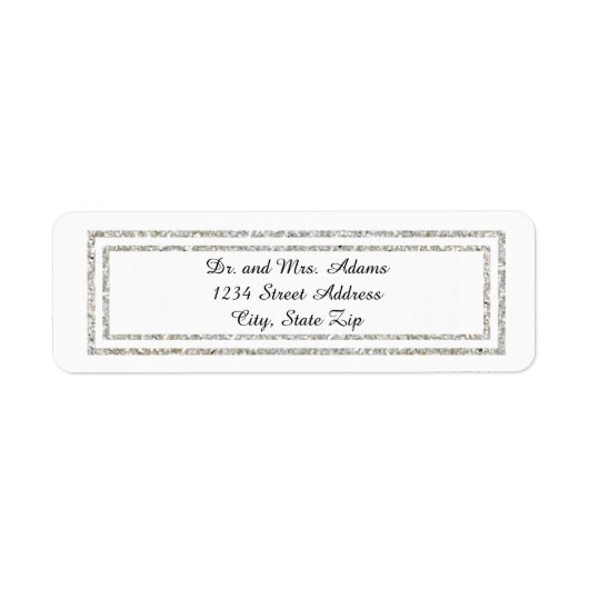 Chic Silver Glitzer Trim - Adressenaufkleber (Vorne)