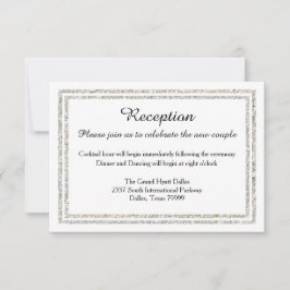 Chic Silver Glitzer Trim-Empfang Invision Einladung