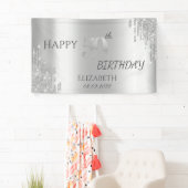 Chic Silver Glitzer Tropfen 50. Geburtstag Banner (Insitu)
