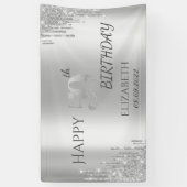 Chic Silver Glitzer Tropfen 50. Geburtstag Banner (Vertikal)