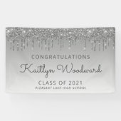 Chic Silver Glitzer Tropfen Abschluss Banner (Horizontal)