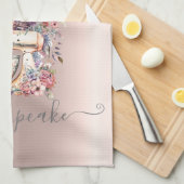 Chic Silver Glitzer Tropfen Blumenmischanlage Rose Geschirrtuch (Viertel Falte)