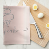 Chic Silver Glitzer Tropfen Cupcake Rose Gold Geschirrtuch (Viertel Falte)