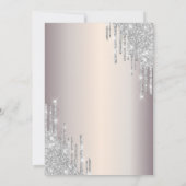 Chic Silver Glitzer Tropfen Dress Quinceañera Einladung (Rückseite)
