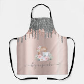 Chic Silver Glitzer Tropfen Mixer Blume Rose Gold Schürze (Vorderseite)