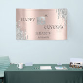 Chic Silver Glitzer Tropfen Rose Gold 18. Geburtst Banner (Messeveranstaltung)