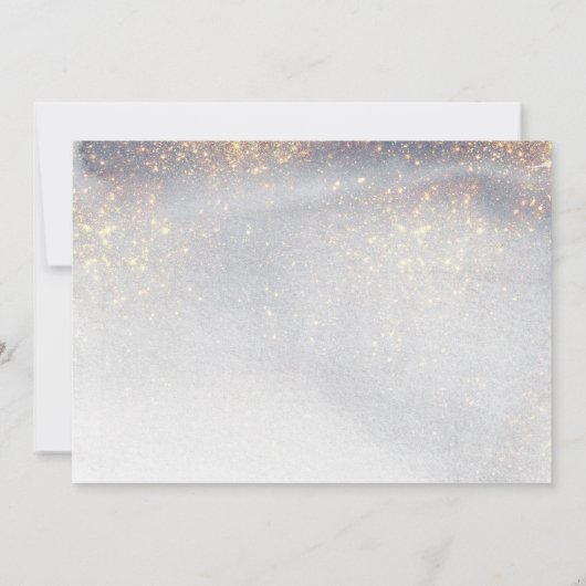 Chic Silver Gold Glitzern Foto Abschluss Ankündigung (Rückseite)