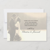 Chic Silver Gold Glitzern Watercolor Wedding Foto Dankeskarte (Rückseite)