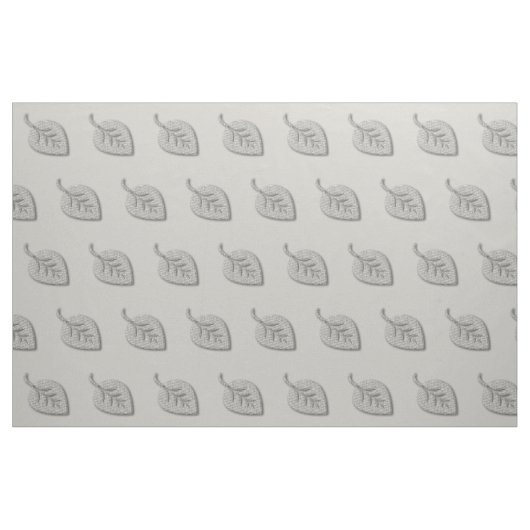 Chic Silver Gray Blätter Pattern Stoff (Fat Quarter (45,7 x 55,9 cm))