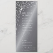 Chic Silver-Gray Diamond Spider Web Flat 4 Course Menükarte (Vorderseite)